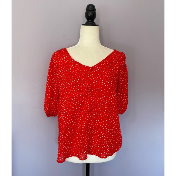 Anthropologie W5 concepts Red polka dot blouse - Picture 2 of 4